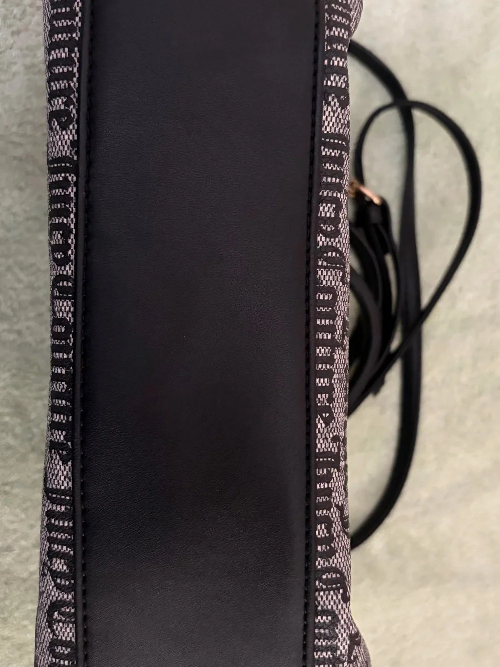 Juicy Couture Black and Beige Logo Shoulder Bag with Gold Heart Detail